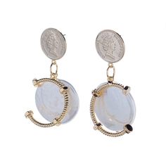 Серьги из бижутерного сплава с жемчугом Moon Paris Bohemia