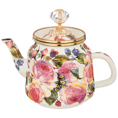 Чайник эмалированный agness, винтаж, 1, 0л высота 17 см. Agness_950-027