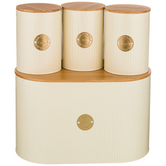 Набор "Арктик" хлебница 2 в 1 банка для сыпучих см 3 шт Agness_790-205