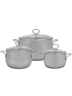 Набор посуды из нержавеющей стали Наше не заржавеет! 3 кастрюли