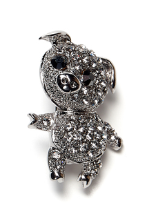 Брошь из бижутерного сплава со стразами Moon Paris MCH-1811-015