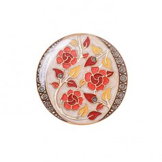 Брошь из бижутерного сплава/бронзы с эмалью Clara Bijoux F77092-2 BR