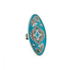Кольцо из бижутерного сплава/бронзы с эмалью Clara Bijoux K74681 BL