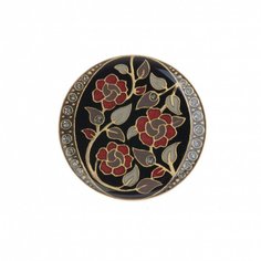 Брошь из бижутерного сплава/бронзы с эмалью Clara Bijoux F77095 BW