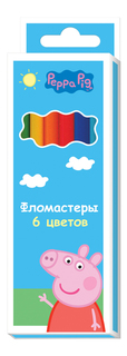 Фломастеры, свинка пеппа, 6 цветов Росмэн