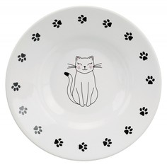 Одинарная миска для кошек TRIXIE, керамика, белый, 0.3 л