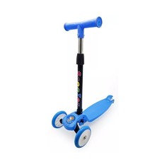 Самокат Funky Toys 3-колесный, складной, с регулируемой ручкой, свет, 72 см, S+S, голубой