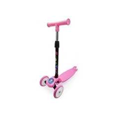Самокат Funky Toys 3-колесный, складной, с регулируемой ручкой, свет, 72 см, S+S, розовый