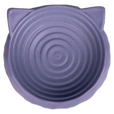 Одинарная миска для кошек КерамикАрт, керамика, серый, 0.22 л
