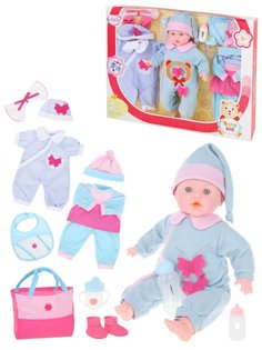 Кукла-пупс Наша Игрушка Мой малыш, 45 см, озвучен, 12 предметов, коробка