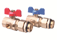 Комплект шаровых кранов FHF-BV с гнездом для установки термометра (2 шт.) Danfoss