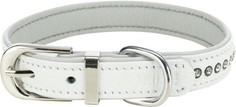 Ошейник для собак декоративный TRIXIE Active Comfort, обхват шеи 27-33 см, кожа, белый
