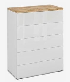 Комод 5 ящиков 1908.М1 Дуб Ватан/Белый лак Milana