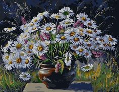 Живопись по номерам Paintboy Ваза с ромашками 40x50