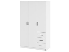 Шкаф НК-мебель ФТ 3-х дверный с ящиками 1200 Белый 72230039