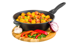 Сковорода глубокая 28 см Elan Gallery ГАРМОНИЯ ВКУСА Черный Оникс, съёмная ручка