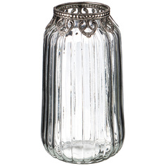 Ваза декоративная с металл.элементами, д 10,5см, в 19cм Lefard_132-064