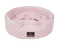 Лежак для домашних животных Pinkaholic Arctic Bed круглый с косточкой, розовый, 50х46х16см