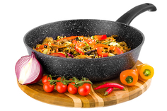 Сковорода глубокая 26 см Elan Gallery ГАРМОНИЯ ВКУСА Черный мрамор Индукция без крышки