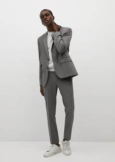Костюмные брюки slim-fit из хлопка - Fabreg Mango