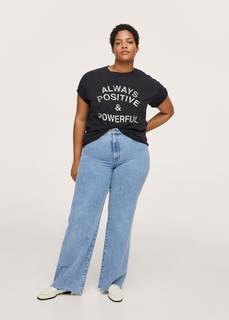 Хлопковая футболка с надписями - Positive Mango