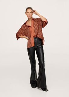 Объемная рубашка в полоску - Lineas Mango