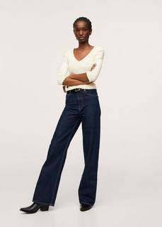 Футболка в рубчик со сборками - Heraml Mango