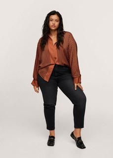 Атласная рубашка в полоску - Lineas Mango