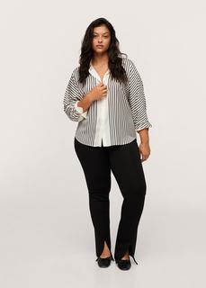 Атласная рубашка в полоску - Lineas Mango