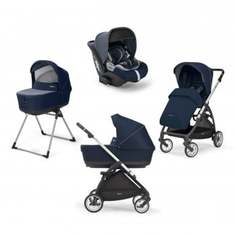 Коляска Inglesina Electa System 4 в 1 на шасси Electa Silver Black, синий