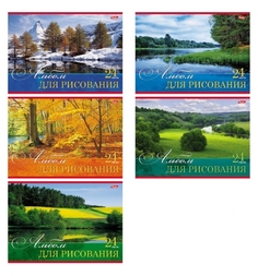 Альбом для рисования А4 24л Hatber Русские просторы картонная обложка