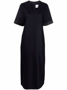 Jil Sander платье с короткими рукавами и V-образным вырезом