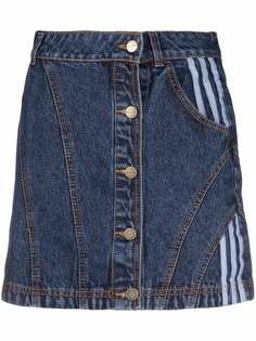 adidas джинсовая юбка с полосками