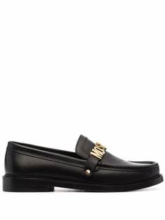 Moschino logo-plaque leather loafers