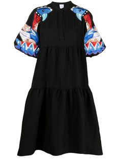Stella Jean платье миди с вышивкой