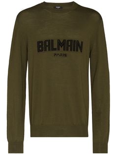 Balmain джемпер вязки интарсия с логотипом