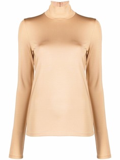 Jil Sander атласный топ с высоким воротником