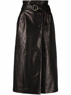 Ulla Johnson кожаная юбка-карандаш Sonia с поясом