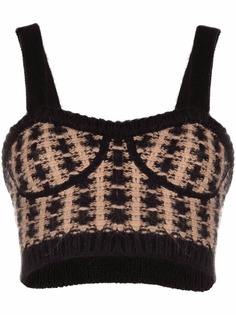 RED Valentino укороченный топ вязки интарсия с узором