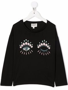 Kenzo Kids футболка с длинными рукавами и принтом