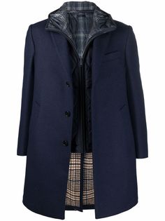 Fay однобортное пальто со съемной подкладкой