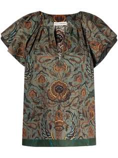 Ulla Johnson блузка Inez с короткими рукавами и абстрактным принтом