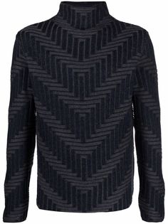 Emporio Armani джемпер с узором зигзаг