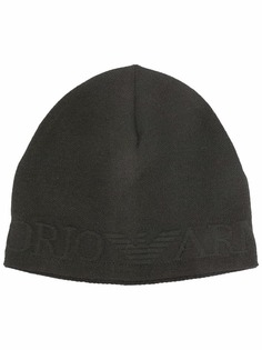 Emporio Armani шапка бини с тисненым логотипом
