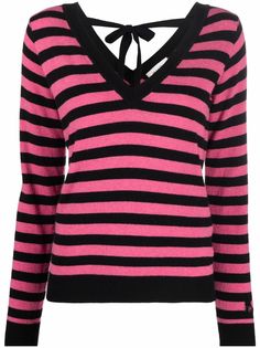 Blugirl striped-knit tied-back jumper