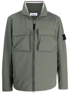 Stone Island logo-patch hooded jacket