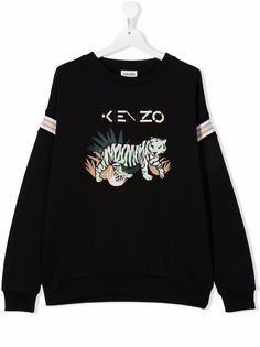 Kenzo Kids толстовка с вышивкой Tiger