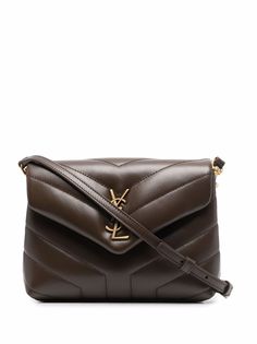 Saint Laurent стеганая сумка через плечо с логотипом