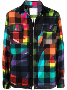 sacai бомбер в клетку