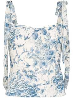 Reformation топ Blanca с цветочным принтом